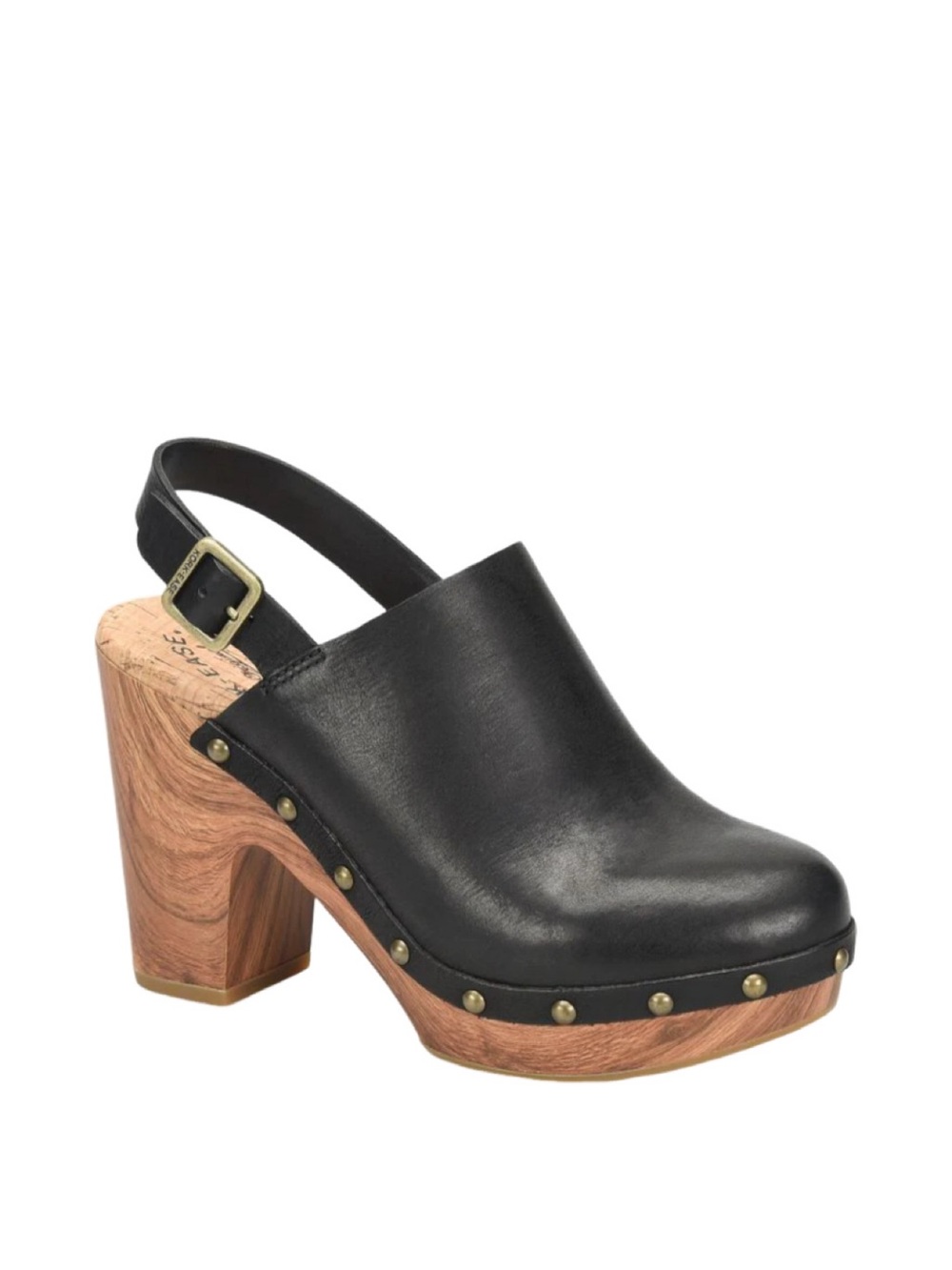 KORK EASE KE0012602 Darby Slingback Clog Sandals Black / Brown  Size 9
